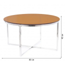 Стол журнальный SIGNAL CRYSTAL A дымчатый янтарь/серебряный, d80